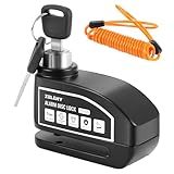 ZELENY Bremsscheibenschloss Alarm 110db Motorrad Schloss, Motorradschloss Alarmanlage mit 1.5m Rückrufkabel und Schlosstasche, Scheibenbremsen Schloss für Moto Fahrrad Moped Vespa (Schwarz)
