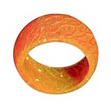 Hemobllo Nachtlicht Rissring Damen Leuchtring Harz Orange Größe 7 Leuchtender Schmuckring für Alltag Reisen Geschenk