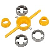 6er-Set PVC Rohreinfädler, Manuelles Einfädler Set für Wasserrohre, Verschleißfestes Gewindeschneidwerkzeug Set, Rundes Schneideisen für die Reparatur von Rohrleitungen im Freien und zu Hause