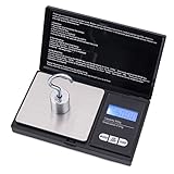 Taschenwaage Digitale Feinwaage, Mafiti 500g / 0,01g Goldwaage Grammwaage Münzwaage mit Tara Funktion 7 Einheiten und LCD-Display, Extrem Präzise Digitalwaage für Tabletten, Schmuck, Münzen(Schwarz)