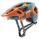 uvex React jr. - Leichter Fahrradhelm für Kinder - individuelle Größenanpassung - waschbare Innenausstattung - Papaya camo matt - 52-56 cm