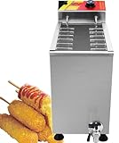 AityBuy Elektrischer Corn-Dog-Herd, Gewerbliche Corn-Dog-Fritteuse, Elektrische Fritteuse Für Corn-Dog-Maker, 25-L-Friteuse Für Käse-Hot-Dog-Sticks, Fritteuse Mit 12 Haken