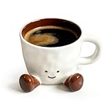 Umllpet Süße Tasse für Kaffee, 400ML Kaffeetasse aus Keramik, Wasserbecher mit Füßen, Becher mit Einzigartigem Design, Lustige Kaffeetasse für Zuhause Männer Frauen Geburtstag Geschenkidee Dekoratio