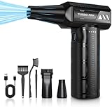 Druckluft-Staubwedel, 180.000 U/min, kabellos, elektrischer Luftstaubwedel, 7500 mAh, wiederaufladbar, bürstenloses Motorgebläse, 3-Gang verstellbarer Turbo-Lüfter-Staubwedel für Computer, Auto