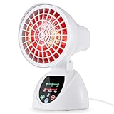 Rkdely Rotlichtlampe Wärmelampe, 150W Infrarotlampe Table Infrarotlichtlampe Wärmestrahler Infrarotlicht-Rotlicht-Wärmelampen Temperatur einstellbar mit Timer Tragbarer Heimgebrauch