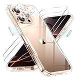 LeYi Handyhülle für Apple iPhone 16 Pro 5G Hülle Transparent [ 2 Displayschutz Schutzfolie & Kamerafolie ] Clear Silikon TPU Schutzhülle Durchsichtig Crystal Case Slim i Phone 16Pro 5 G Handy Cover