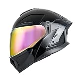LHBM Klapphelm,Motorrad Helm Integralhelm Modular Helm mit Doppelvisier,motorradhelm klapphelm Winddicht Regenfest für Damen Herren Rennen, Sport und Reisen G,M(57-58cm)