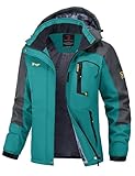 donhobo Damen Winter Fleecejacke Warm Jacke Softshelljacke Atmungsaktiv Outdoor Skijacke Winddichte Wasserdicht Funktionsjacke (Blau, L)