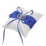 Alipis Ringkissen-Ringhalter Hochzeitsdeko Hochzeitsparty Ringkissen zur Hochzeit Hochzeitsring Eheringkissen Zubehör Zappelring Ringe Hochzeitsgeschenk dekoratives Ringkissen Satin Blue