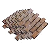 NUOBESTY 6 Stück Hintergrund Wandfliesen Abziehen Und Aufkleben Wandpaneel Ziegelwandtapete Kleben Sie Backsplash Für Die Küche Auf Wandleiste Zum Abziehen Und Aufkleben Pvc Brown