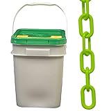 Mr. Chain Robuste Kunststoff-Absperrkette Eimer, Sicherheitsgrün, 5,1 cm Gliederdurchmesser, 30,5 m Länge (51014-P)