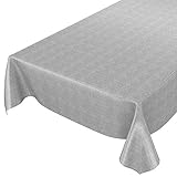 ANRO Wachstuchtischdecke Wachstuch Wachstischdecke Tischdecke Wachstuchdecke Grau Leinenoptik 100x140cm