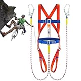 Klettergurt - komplettes Sicherheitsgeschirr für Arbeiten in der Höhe an Decken, Ausrüstung mit ergonomischem Design und stoßabsorbierendem Sicherheitsseil zum Beschneiden von Bäumen