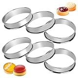 6 Stück Pancake Form, Crumpet Ringe Backringe, 10cm Tartelette Förmchen, Leicht Entformbare Crumpets Ringe, Backringe Tortenring, Runde Muffinringe, Crumpet Formen für Pfannkuchen, Eier, Muffins