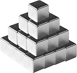Master of Boards Magnete stark 12 Stück Neodym Magnete extra stark für Magnettafel, Whiteboard, Glasboard, Mini Kühlschrankmagnete starker Halt 10x10x10mm Würfel, Silber