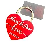 Liebesschloss, Schloss mit Gravur, Valentinstag, Hochzeitsgeschenk personalisiert, Herz Gravur, Einzugsgeschenk, Liebesschloss mit Gravur, Valentinstag Rot