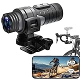 Nisanuki Action Cam, WiFi Helmkamera Motorrad 1080P HD Tragbare Kabellose Sportkamera 120° Weitwinkel Actionkamera Wasserdicht Kleine Video Kamera Dashcam Fahrrad 7h Akkulaufzeit
