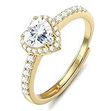 Chriscoco Herz Ringe Frauen Silber 925 Silber/Roségold/Gold Ringe Damen Verstellbar Daumenring Verlobungsring Eheringe Jubiläum Promise Ringe Silber Ringe 925 Damen - Mit Schmuckschatulle