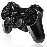 BLUELAKE performance Kabelloser Gamecontroller Bluetooth Joystick kompatibel mit PS3-Konsole mit Ladekabel (Schwarz)