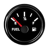 Geloo Auto Digital Kraftstoffstandanzeige 52mm 0~190 Ohm E-1/2-F für Motorrad Auto Boot 12V 24V mit Roter Hintergrundbeleuchtung IP67 Wasserdicht