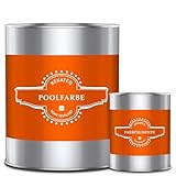 BEKATEQ Poolfarbe Weiß 1l Seidenglänzende Schwimmbadfarbe für Becken, Teich & Brunnen aus Beton, Mauerwerk & Putz I Chlorkautschuk Schwimmbeckenfarbe Pool Beschichtung LS-400