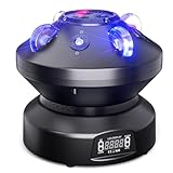 60W Moving Head LED mit 6 Lichteffekt Mustern, Rot Blau LED Rotierendes Bühnenlicht Beam mit Sound Aktivierung und 15 Kanäle Kontrolle, Discolicht für Bar Halloween Weihnachten Hochzeit