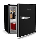 Klarstein Irene 46L Retro Mini-Kühlschrank - Leise 37 dB, Verstellbarer Thermostat, Energieeffizient, Kleiner Kühlschrank Für Schlafzimmer, Büros, Schwarz
