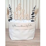 Windeltasche [NEU] | Made in Germany | handgemachte Windeltorte + CakeTopper aus Holz | Baby Geschenk und Geschenk zur Geburt |