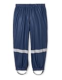 Playshoes Matschhose Regenlatzhose Fleece-Futter Unisex Kinder Wind- und wasserdichte Regenhose Regenbekleidung, marine Bundhose, 140