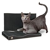 CanadianCat Company | Kratzblock aus Zwei Kratzwellen | 2 in 1 Katzen Kratzpappe | ca. 42 x 23,5 x 7 cm | schwarz
