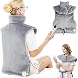MULEVIP Heizdecke Rücken,Heizkissen Nacken Schulter 61 x 94 cm, für Rücken,Wärmekissen Elektrisch,Rückenheizkissen,Rücken mit Abschaltautomatik,9 Heizstufen,Flanell,Waschbar