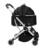 Kinderwagen Für Haustiere Faltbarer Kinderwagen Kinderwagen Für Kleine Hunde Kinderwagen Für Katzen Kinderwagen Für Haustiere (Color : Black, Size : 77 * 47 * 100cm)