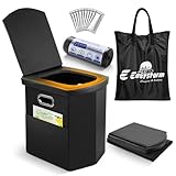 E EASTSTORM Faltbare Campingtoilette, 42 cm Sitzhöhe wie daheim, notfall toilett für Erwachsene & Kinder, Garten,Angeln,Zelt, Schlafzimmer, Roadtrips, Strand.Tragkraft 200 kg