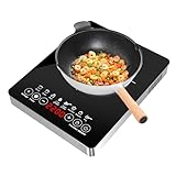 RITHRY Induktionskochplatte Induktionskochfeld 1 Platte 2200W, Tragbares 28cm Kochplatte, 8 Modi, IPX4 Wasserdicht, Schnelles Aufheizen, 90% Thermische Effizienz,Touch-Steuerung,Booster-Funktion 240V