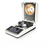 Getreidefeuchtigkeitsmesser, 110 g/0,001 g/0,005 g/0,01 g Halogen-Feuchtigkeitsanalysator Hochtemperatur 160 °C Touchscreen-Display USB- und RS232-Konnektivität für Weizen, Mais, Reis, Erdnüsse, Sojab