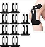 Generisch Precut Kinesiotapes Knie - vorgeschnitten Kinesiologie Tape Sport Knie,Wasserfestes & Elastisches Physio Tape für Knieschmerzen, Knie Haltungskorrektur (30PCS,Schwarz)