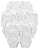 Simple Joys by Carter's Unisex Baby Side-snap Long-Sleeve Shirt Body, Weiß, 3-6 Monate (7er Pack)