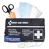 First Aid Only Kfz Verbandtasche DIN 13164 | Auto Verbandskasten als Erste Hilfe Set für HU (StVO-konform) | Notfalltasche für Auto und Motorrad | P-10019