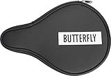 Butterfly Tischtennis Schlägerhülle Logo Case Round | Tischtennis-Hülle für einen Schläger | ovales Design, schwarz