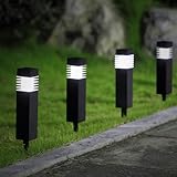 RexTech Solar LED Gartenleuchten, 4er Set, Warmweiß 3000K, 37,26 cm Höhe, Schwarz