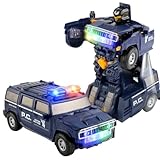 Sognotoy Transformationsfahrzeug Roboter-Polizeiauto, Superheld-Roboter-Polizeiauto, Spielzeug fr Kinder ab 3 Jahren mit Licht und Sound