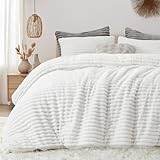 Freyamy Plüsch Bettwäsche 135x200 Grau Hellgrau,Flauschig Cashmere Fleece Winterbettwäsche,Warme Flanell Samt Wende Bettwäsche Set Samt Velvet Touch Bettbezug + 1 Kissenbezug 80x80