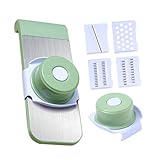 Gadpiparty Multifunktionaler Gemüseschneider mit Handschutz Sicherer Gemüsehobel und Reibe für Kartoffeln Zwiebeln Ingwer Praktisches Slicing Tool für Haushalt und Küche