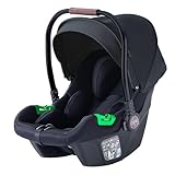 Daliya® NEOMOVE i-Size Babyschale 0–13 kg (40–87 cm) – 5-Punkt-Gurt, verstellbare Kopfstütze, für NEOMOVE Kinderwagen, Neugeboreneneinlage, Tragegriff, Baby Autositz, Kindersitz (Schwarz-Schwarz)