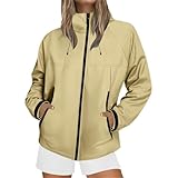 Damen Frühling und Herbst Kapuzenjacke Outdoor Winddicht und Bergsteigen Jacke Dünne Jacke Damen Nylon Windbreaker Jacken, gelb, XL