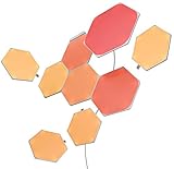 Nanoleaf Shapes Hexagon Starter Kit, 9 Smarten LED Panels RGBW - Modulare WLAN 16 Mio. Farben Wandleuchte Innen, Musik & Bildschirm Sync, Funktioniert mit Alexa Google Apple, für Deko & Gaming