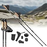 Mucola Nordic Walking Stöcke 2er Set – Teleskop Wanderstöcke Unisex 65–135 cm, Aluminium/Duralumin, Korkgriff, Antishock, Wolframstahlspitze, 12 Zubehöraufsätze – Trekking, Fitness, Outdoor