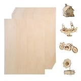 7 Stück A4 Sperrholzplatte 3mm, 300 x 200 mm Bastelholz zum Basteln Lindenholz Sperrholz Dünne Holzplatten für Malen Brandmalerei Laserschnitt Bastelarbeiten Deko