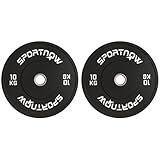 SPORTNOW 2er-Set Hantelgewichte, 2 x 10kg Gewichte, Hantelscheiben-Set, Gewichtsscheiben für 5 cm Hantelstange, Ø 50 mm Bohrung, Schwarz