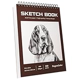 DagouColor 100 Blatt Spiralgebundener Sketch Book Skizzenbuch, Säurefreies Papier, Zeichnen & Schreiben, Professionelle Qualität, 100 gsm, 22.9CM X 30.5CM
